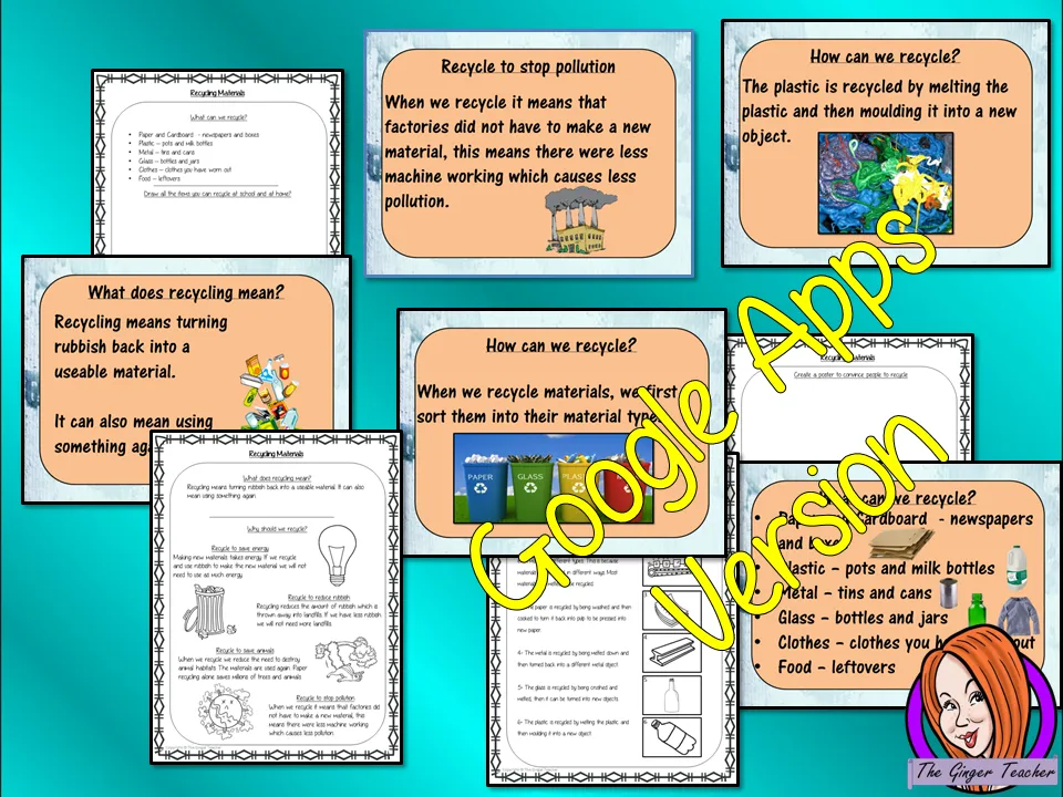 Distance Learning Recycling Materials Google Slides Lesson