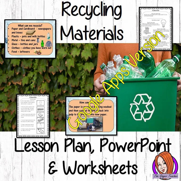 Distance Learning Recycling Materials Google Slides Lesson