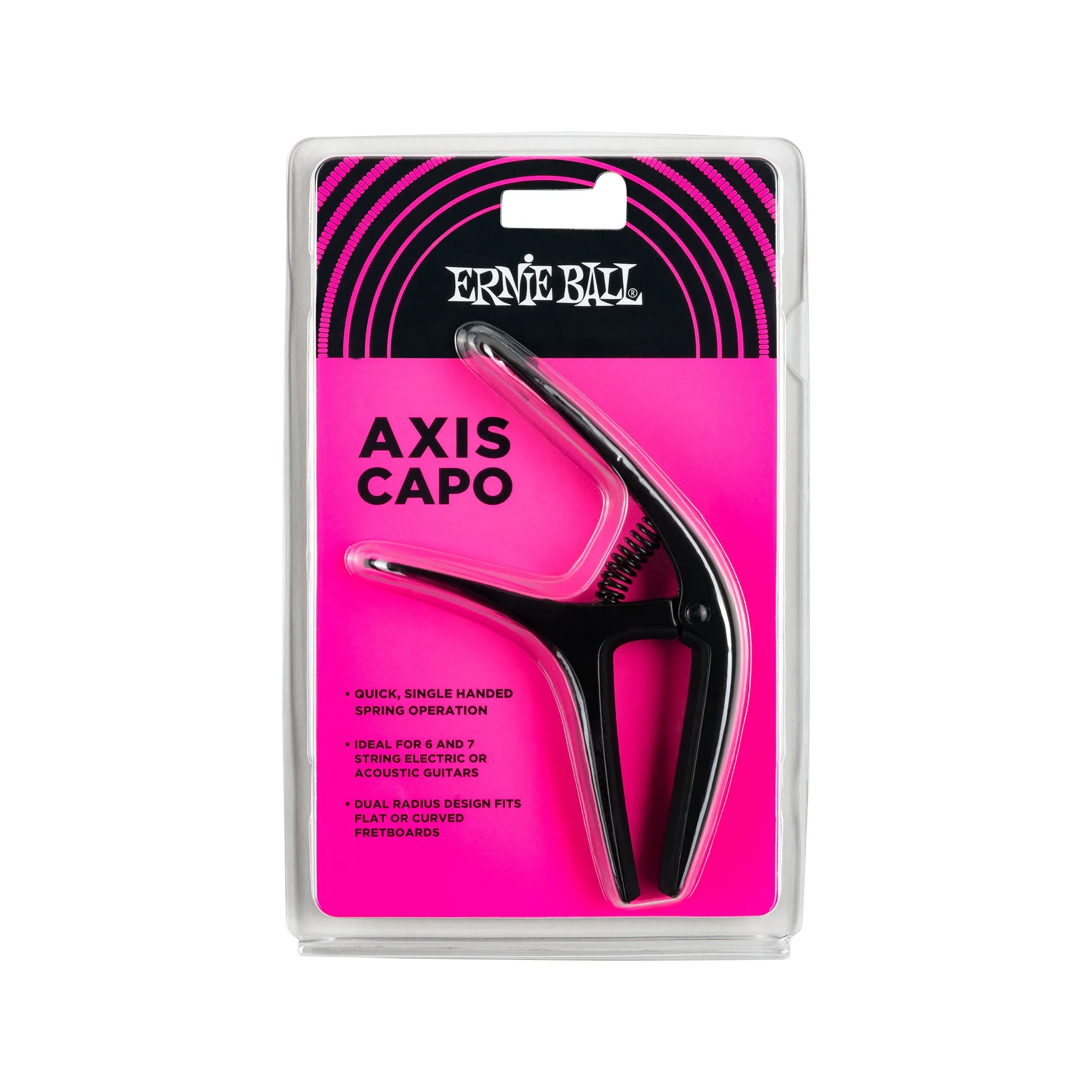 Ernie Ball Axis Dual Radius Capo, Black Satin