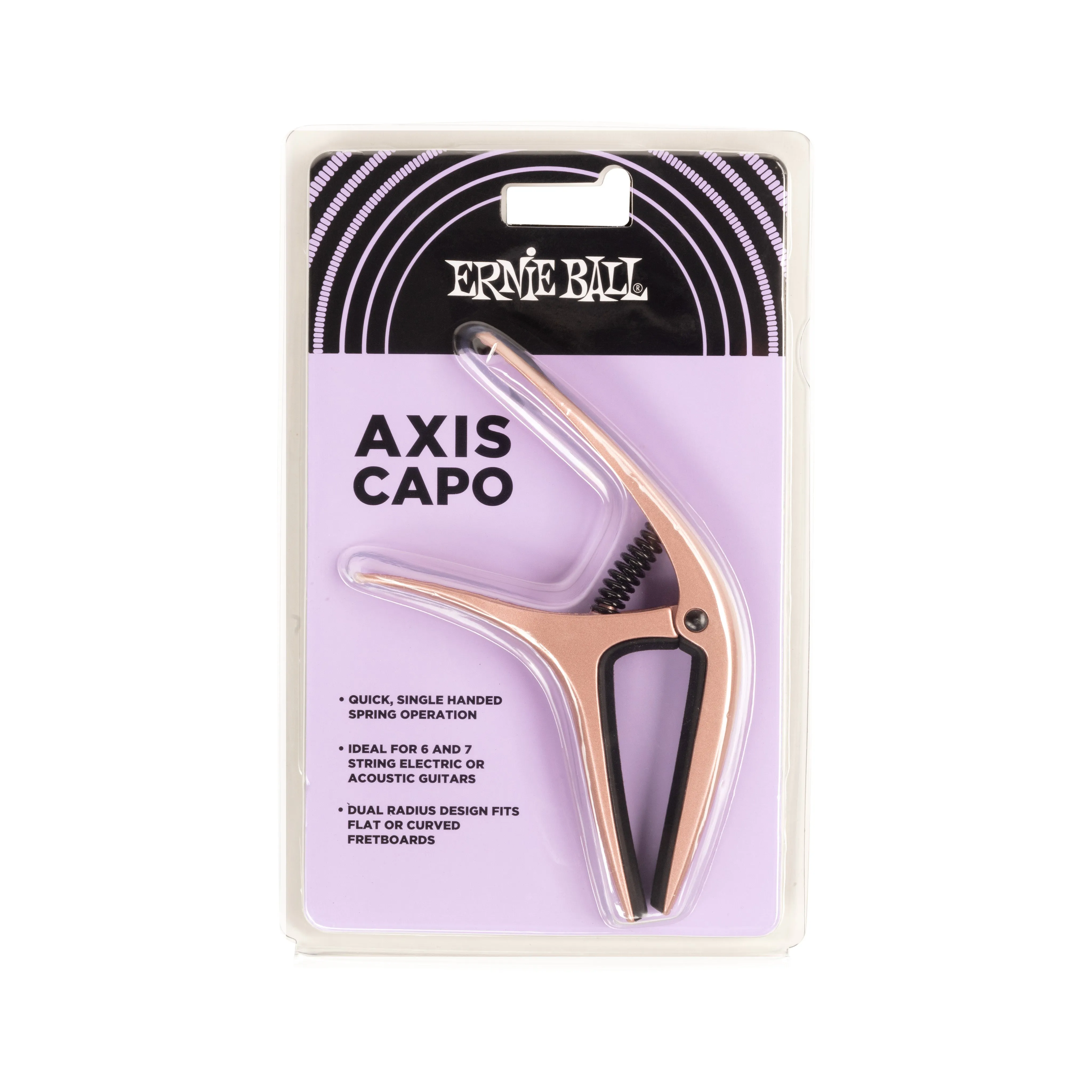 Ernie Ball Axis Dual Radius Capo, Rose Gold