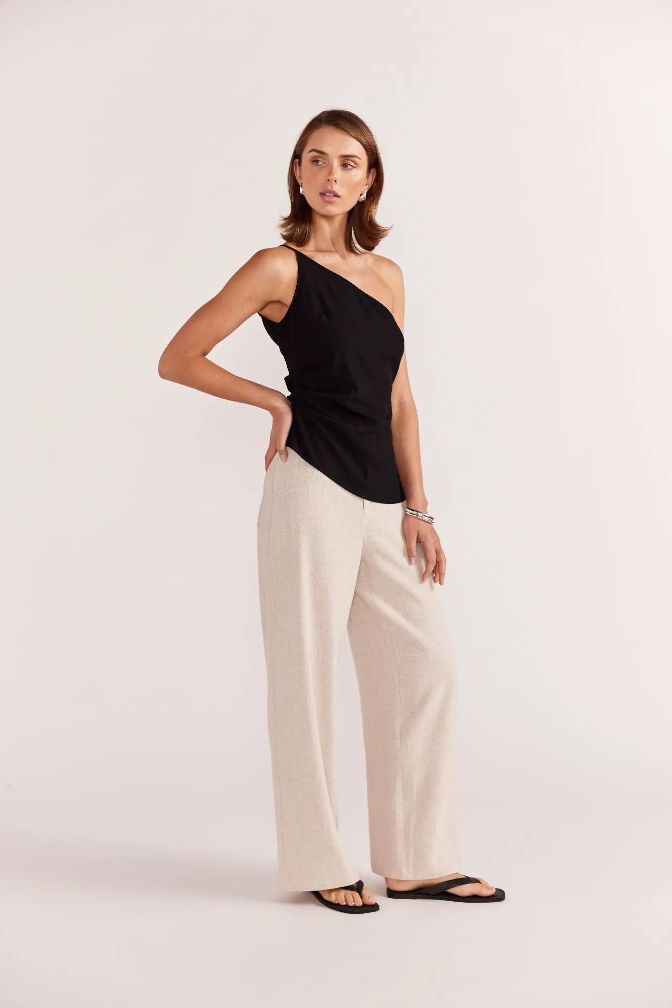 Eva One Shoulder Top | Black