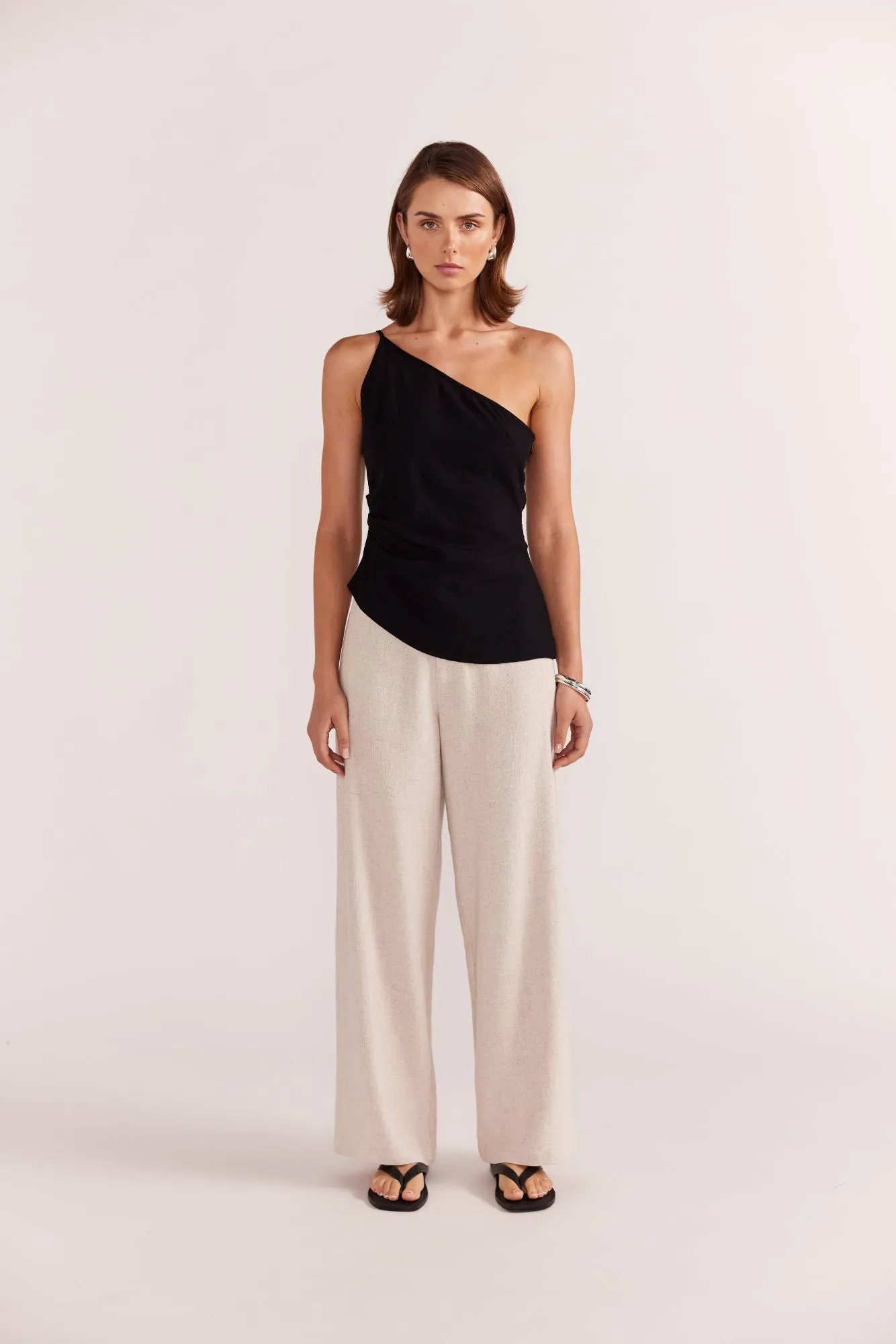 Eva One Shoulder Top | Black