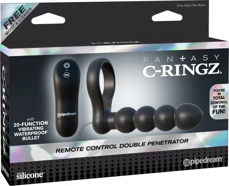Fantasy C-Ringz Remote Control Double Penetrator - Black