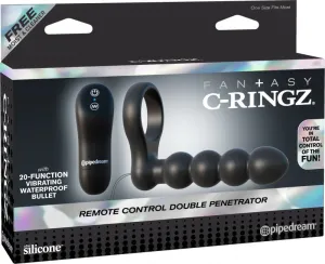 Fantasy C-Ringz Remote Control Double Penetrator - Black