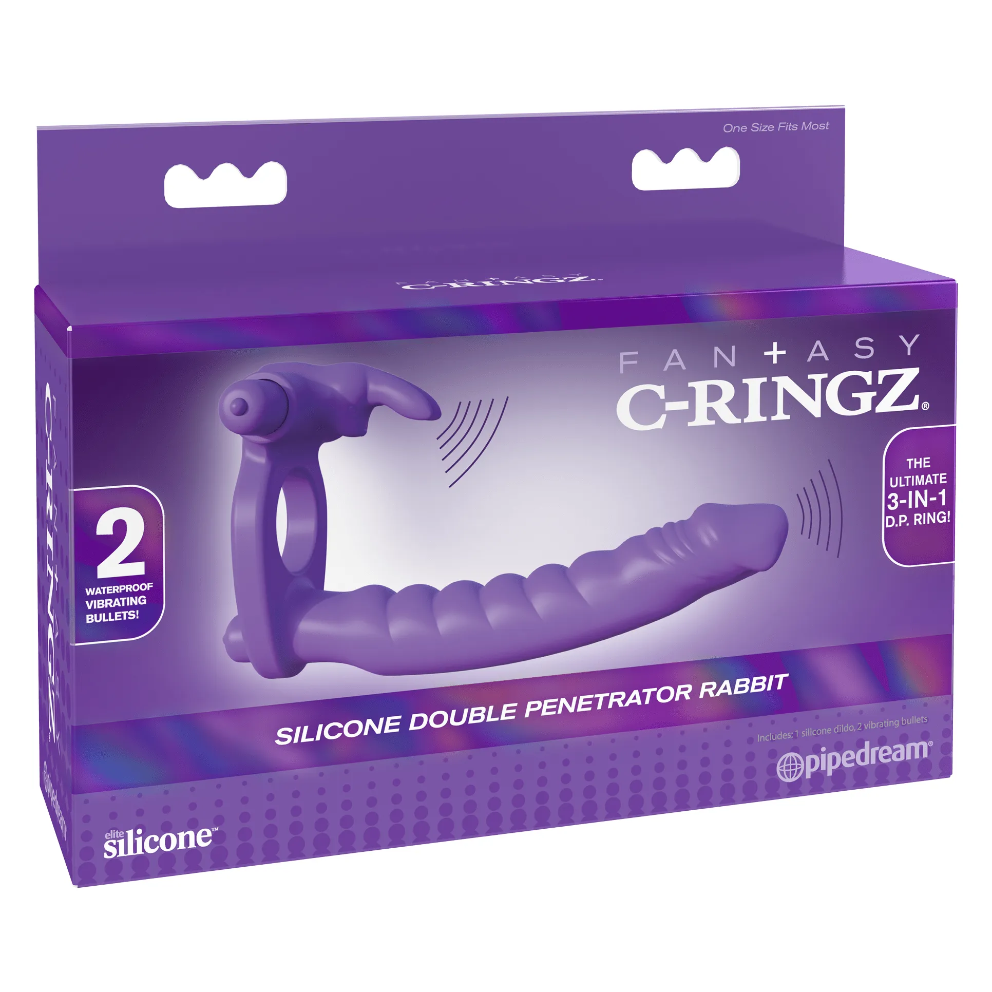 Fantasy C-Ringz Silicone Double Penetrator Rabbit Cock Ring