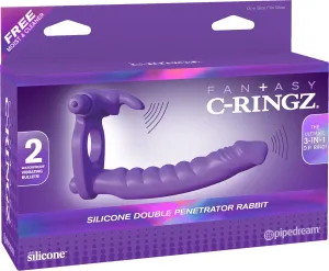 Fantasy C-Ringz Silicone Double Penetrator Rabbit - Purple