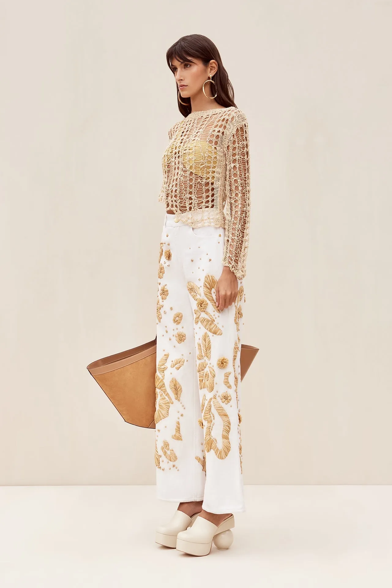 Gill Top Crochet Coverup - Champagne