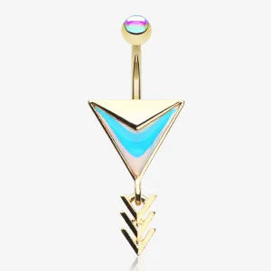 Golden Arrow Chic Iridescent Belly Button Ring