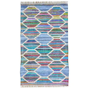 Hand-Woven Flatweave Multicolored Rug Handmade Rug (Size 2.6 X 6.1) Brrsf-1437