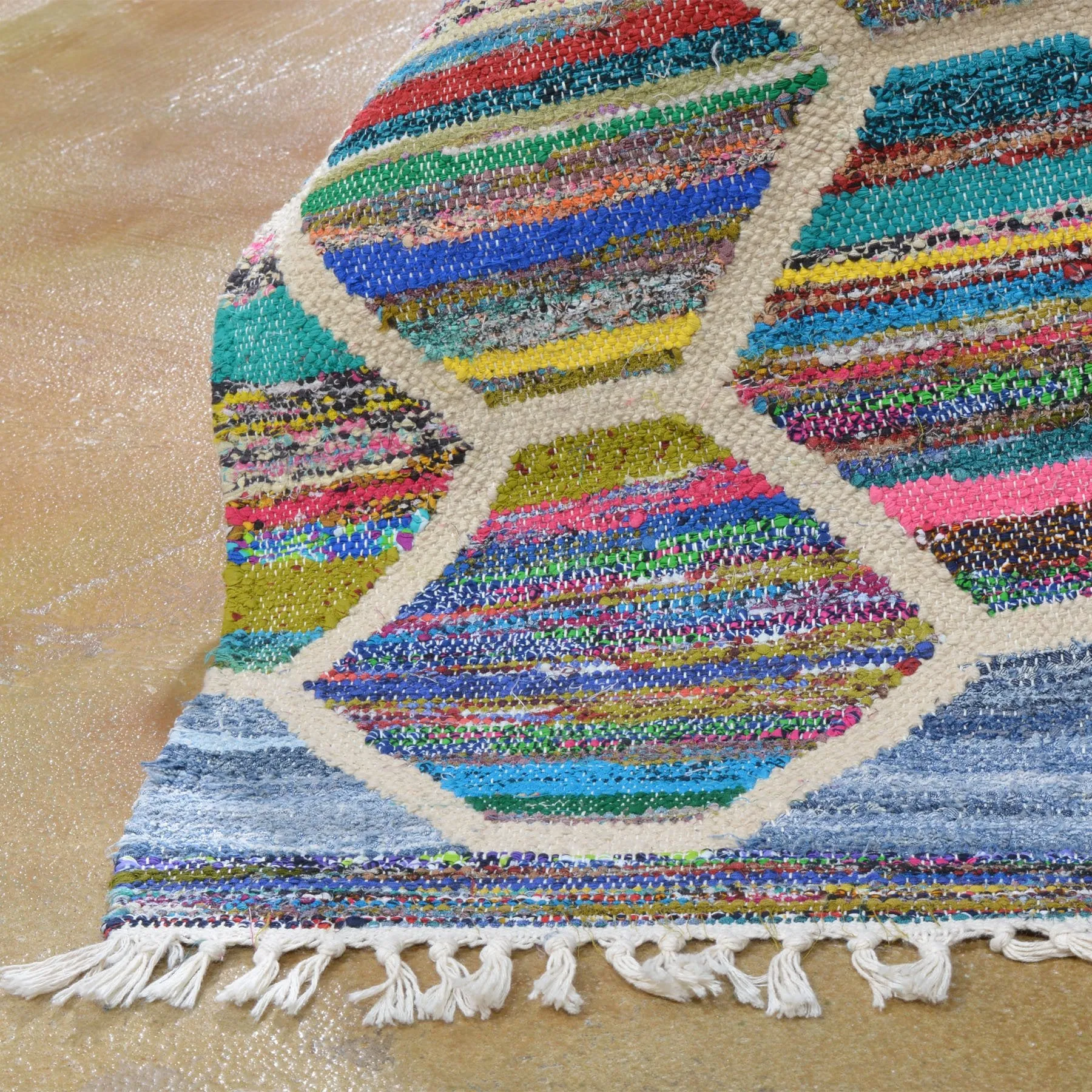 Hand-Woven Flatweave Multicolored Rug Handmade Rug (Size 2.6 X 6.1) Brrsf-1437