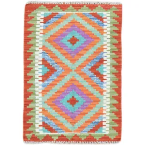 Hand-Woven Reversible Tribal Kilim Handmade Wool Rug (Size 2.0 X 2.11) Cwral-9318