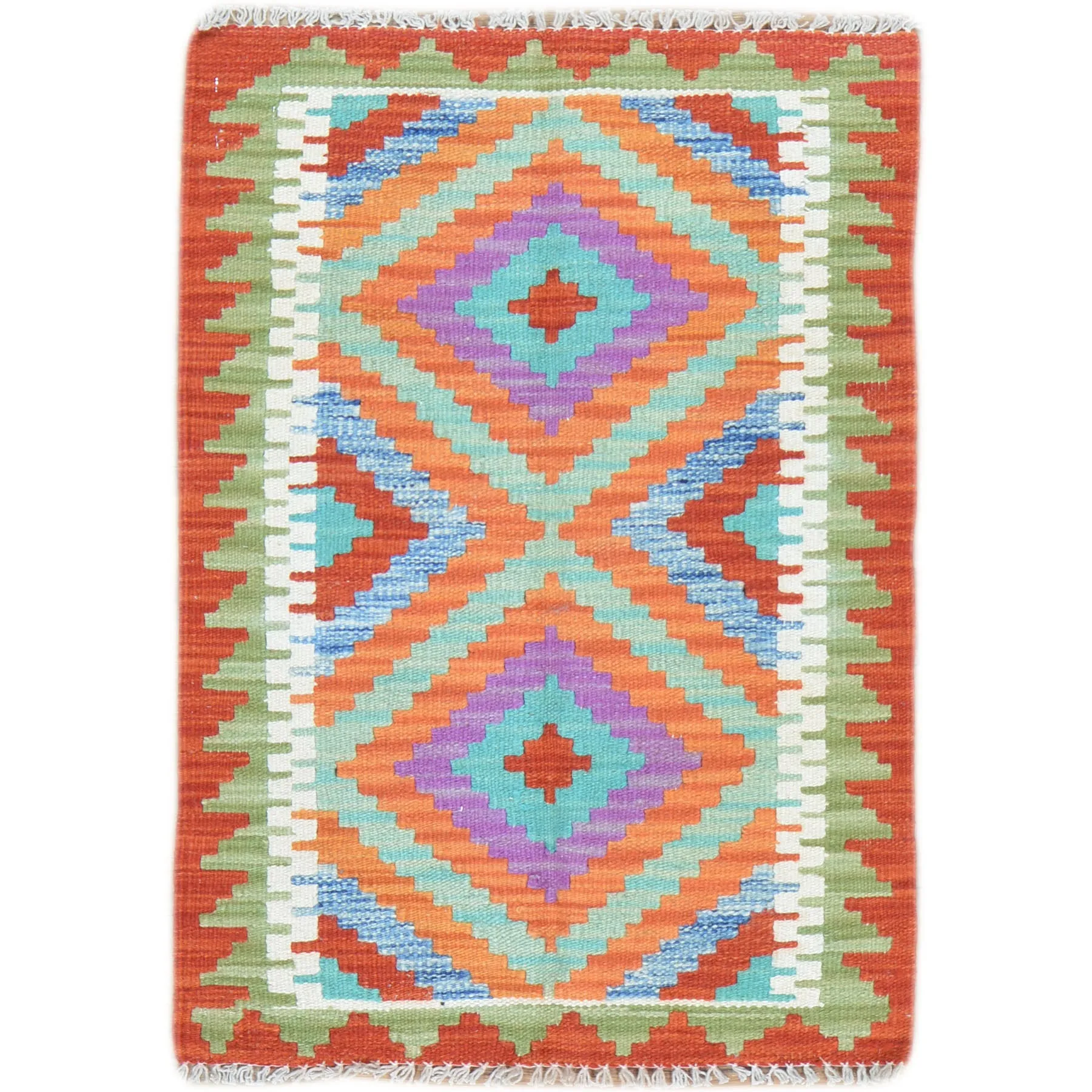 Hand-Woven Reversible Tribal Kilim Handmade Wool Rug (Size 2.0 X 2.11) Cwral-9318