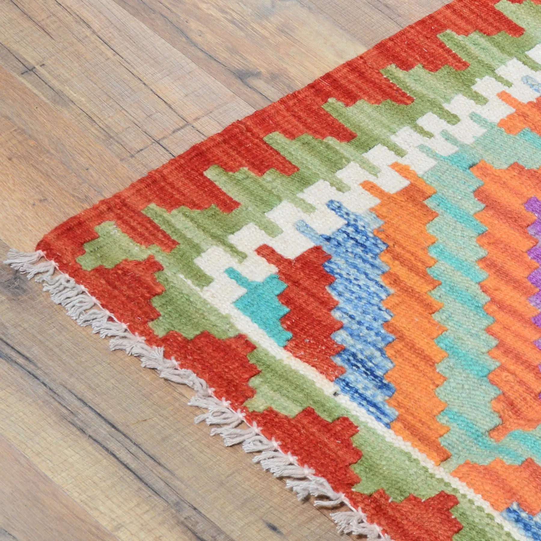 Hand-Woven Reversible Tribal Kilim Handmade Wool Rug (Size 2.0 X 2.11) Cwral-9318