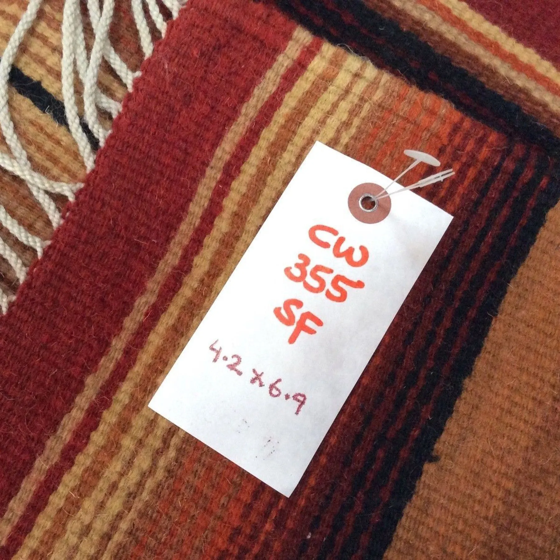 Hand-Woven Southwestern Reversible Kilim Wool Rug (Size 4.2 X 6.9) Brrsf-1065