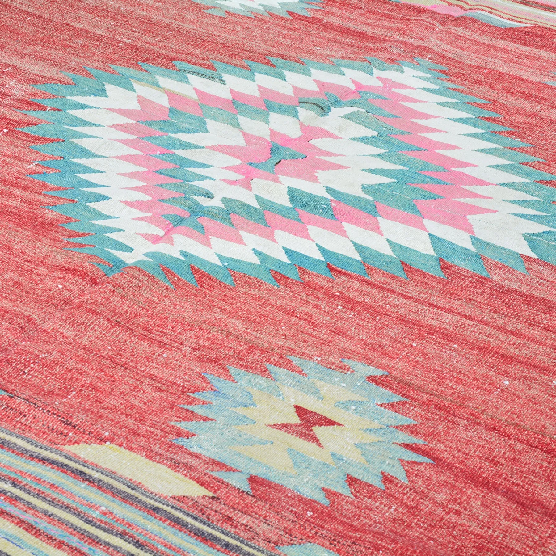 Hand-Woven Turkish Kilim Traditional Handmade Wool Rug (Size 4.8 X 8.11) Brrsf-1104