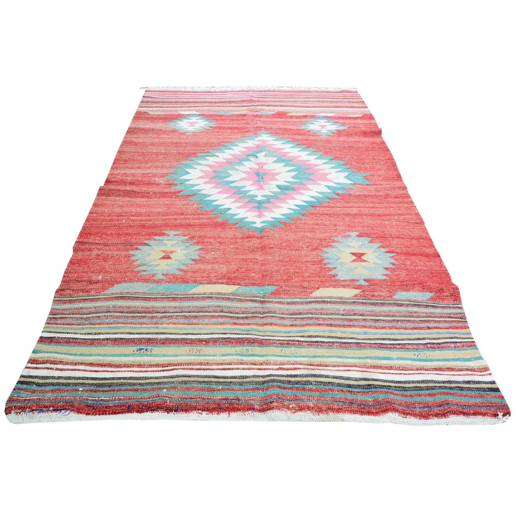 Hand-Woven Turkish Kilim Traditional Handmade Wool Rug (Size 4.8 X 8.11) Brrsf-1104