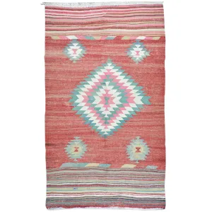 Hand-Woven Turkish Kilim Traditional Handmade Wool Rug (Size 4.8 X 8.11) Brrsf-1104