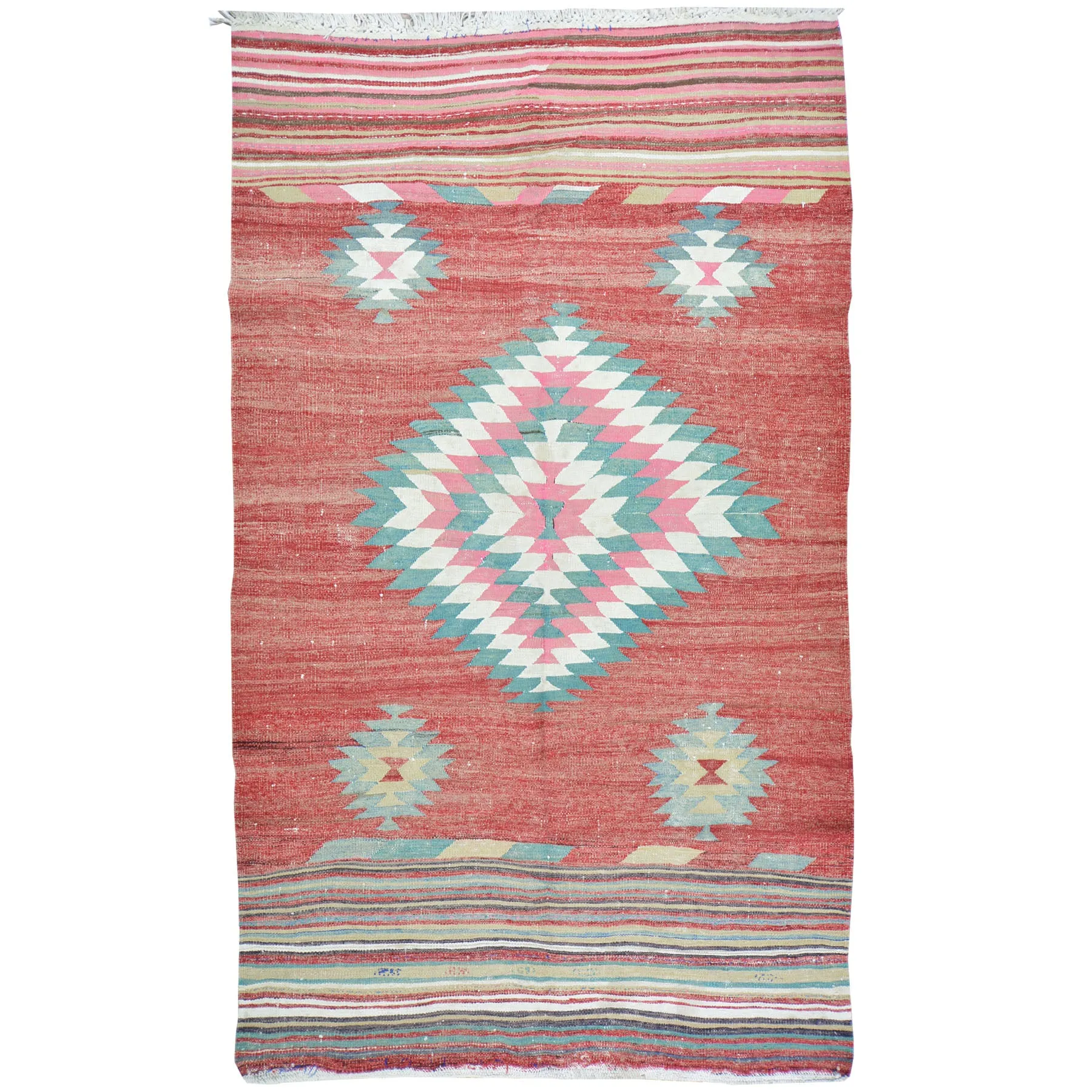 Hand-Woven Turkish Kilim Traditional Handmade Wool Rug (Size 4.8 X 8.11) Brrsf-1104