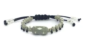 Handmade macrame bracelet, black nylon cord, The shadow bracelet