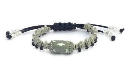 Handmade macrame bracelet, black nylon cord, The shadow bracelet