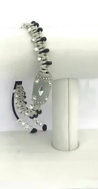Handmade macrame bracelet, black nylon cord, The shadow bracelet