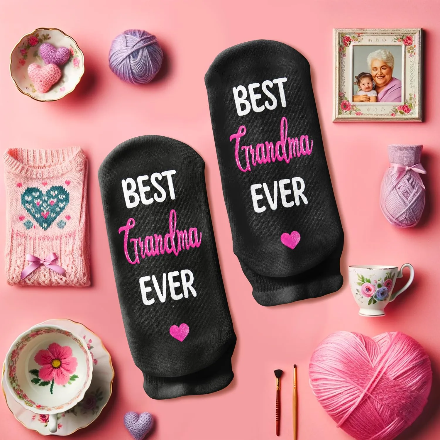 HAPPYPOP Gifts For Grandma Grandmother Nana - Grandma Nana Gifts From Grandkids Grandchildren, Grandma Birthday Gifts, Mothers Day Gifts Socks For Grandma