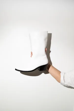 Jackie Boot in Glossy White