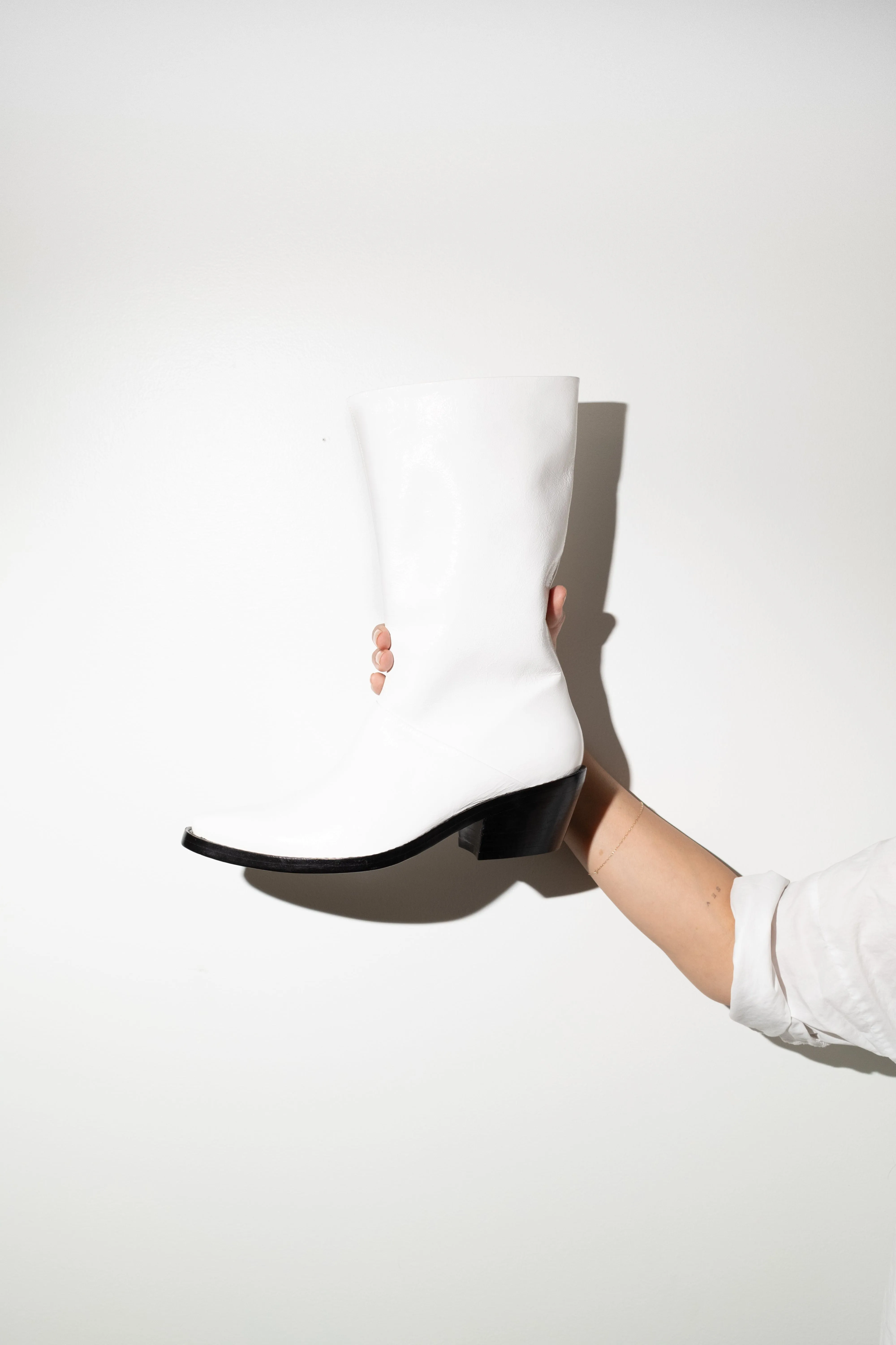 Jackie Boot in Glossy White