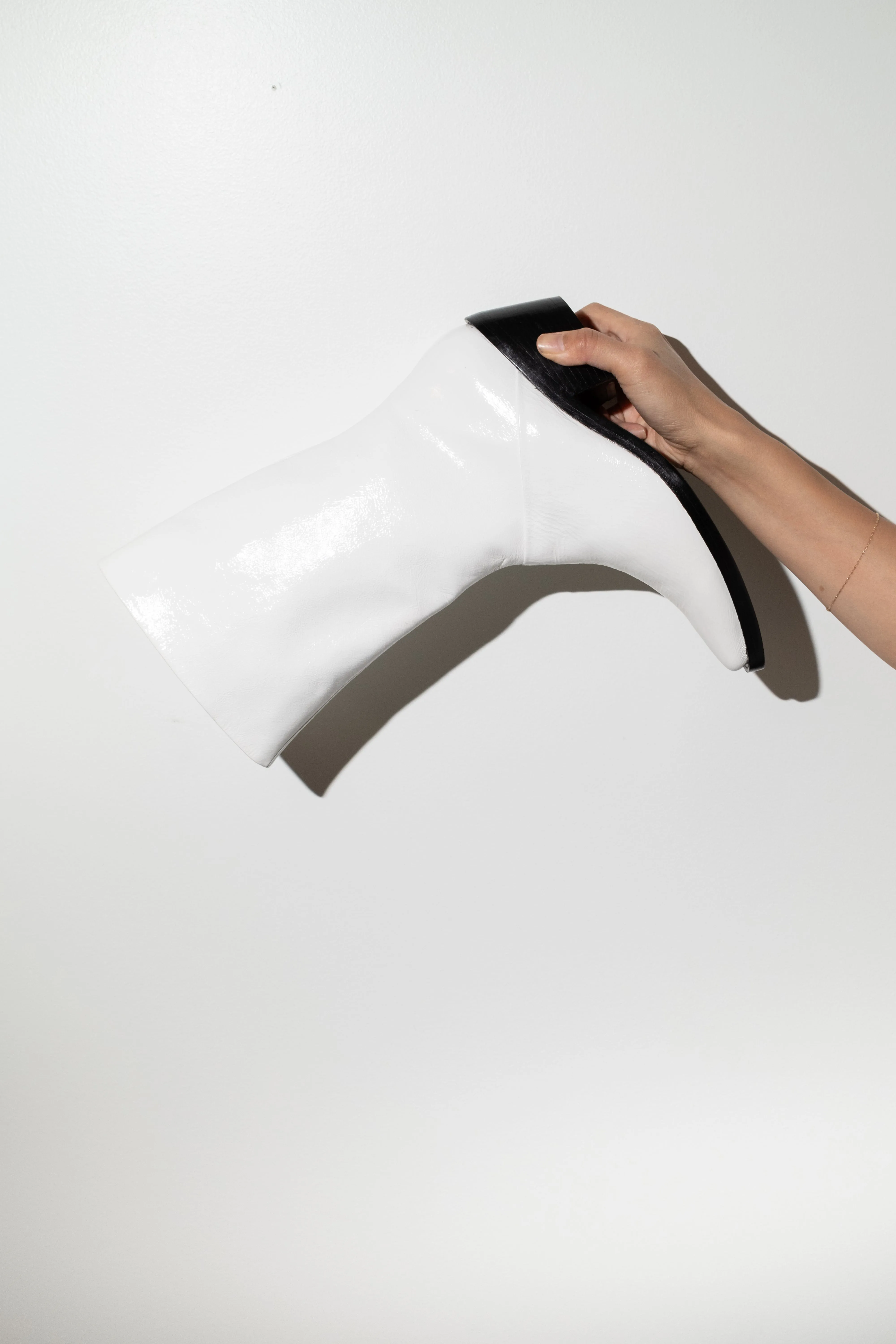 Jackie Boot in Glossy White