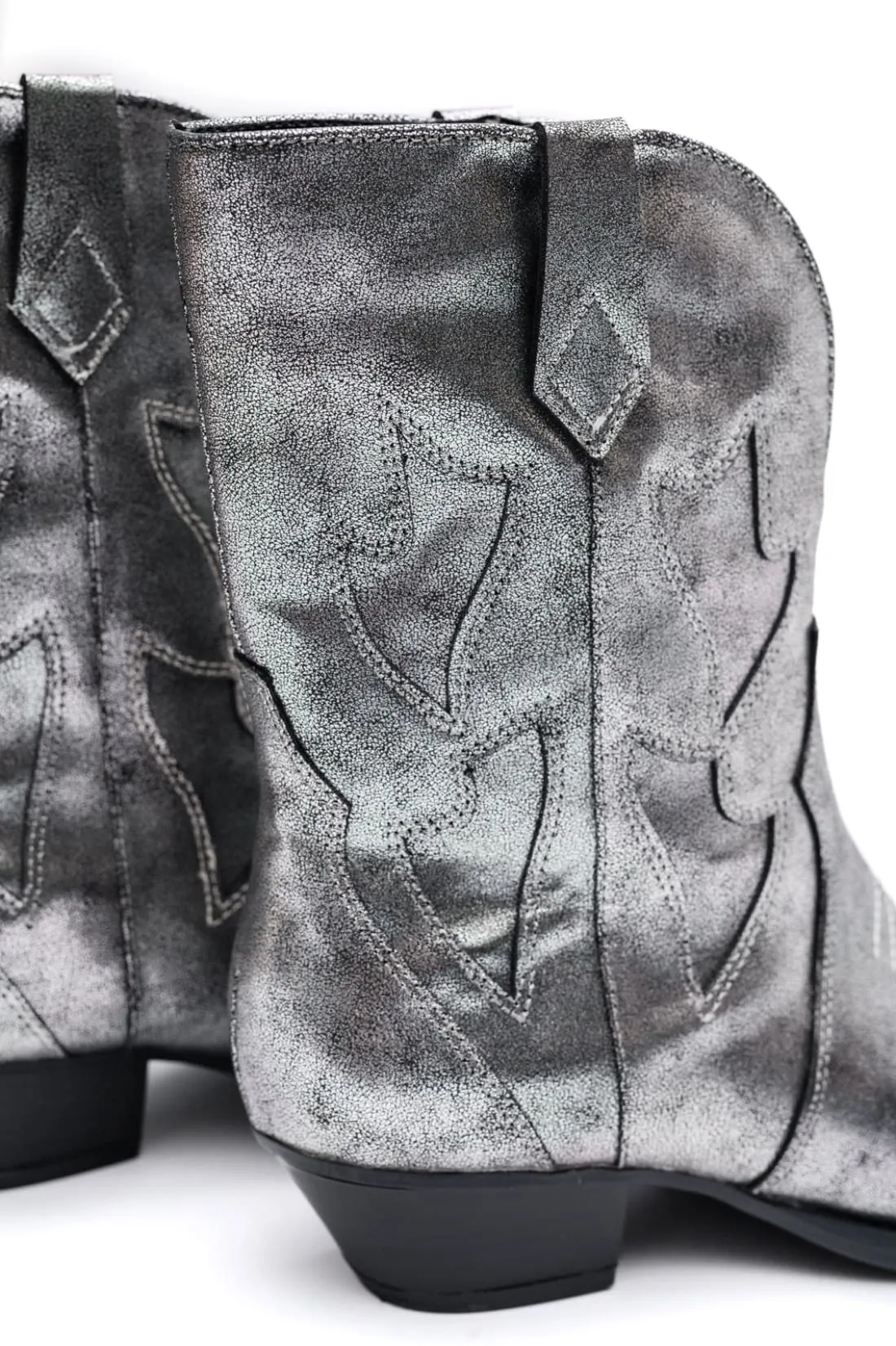 Jersey Metallic Boot in Silver