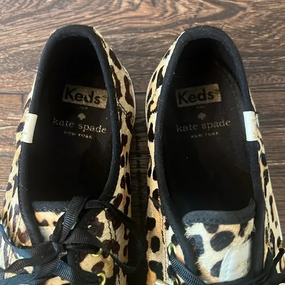 Keds x Kate Spade Kickstart Genuine Calf Hair Sneakers Leopard Print Size 9