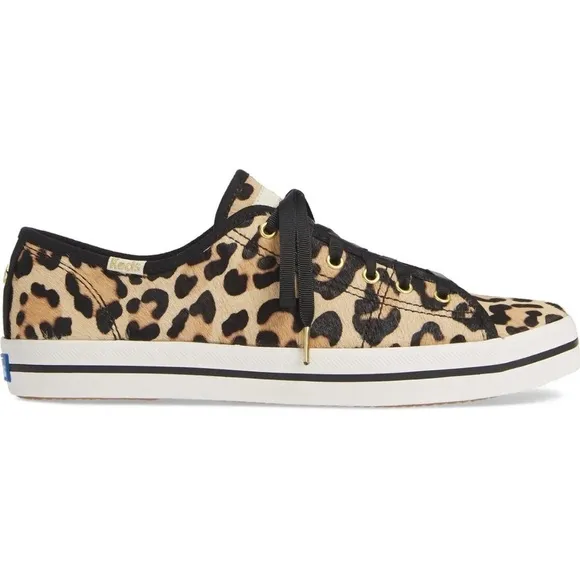Keds x Kate Spade Kickstart Genuine Calf Hair Sneakers Leopard Print Size 9