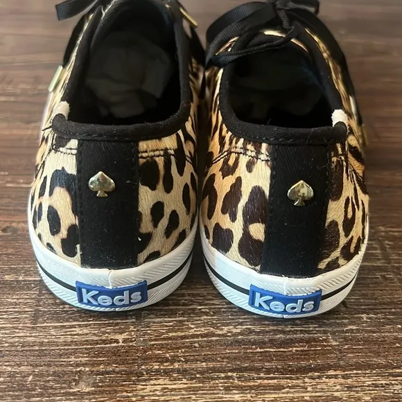 Keds x Kate Spade Kickstart Genuine Calf Hair Sneakers Leopard Print Size 9