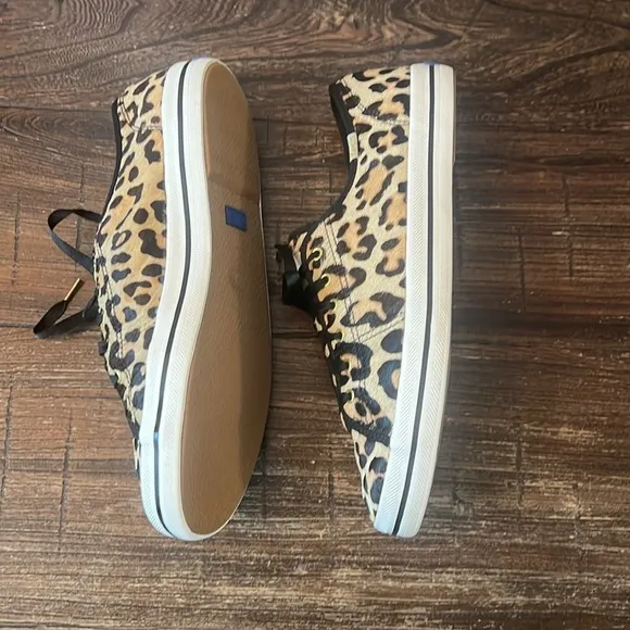 Keds x Kate Spade Kickstart Genuine Calf Hair Sneakers Leopard Print Size 9