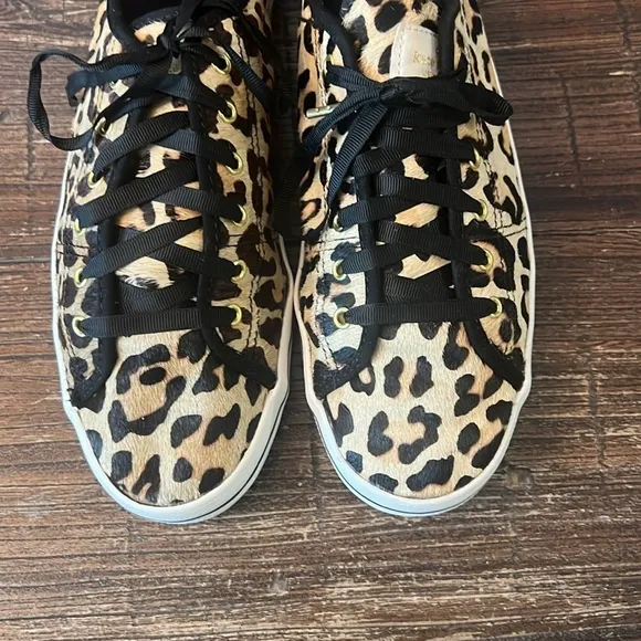 Keds x Kate Spade Kickstart Genuine Calf Hair Sneakers Leopard Print Size 9