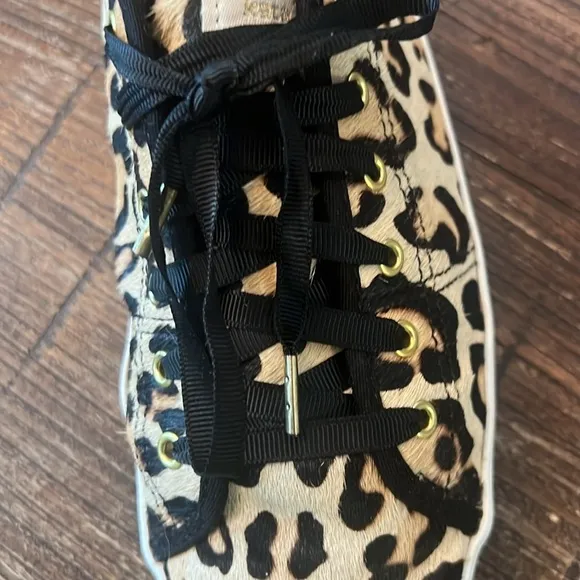 Keds x Kate Spade Kickstart Genuine Calf Hair Sneakers Leopard Print Size 9