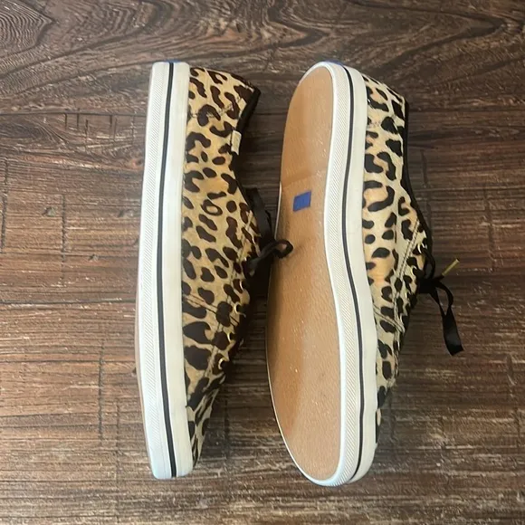 Keds x Kate Spade Kickstart Genuine Calf Hair Sneakers Leopard Print Size 9