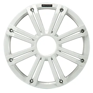 KICKER KMG12 12" Grille f/KM12  KMF12 Subwoofers - White, LED Lighting [45KMG12W]