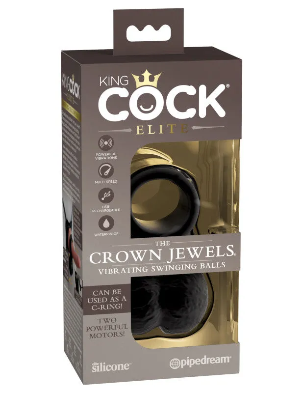King  Elite - the Crown Jewels - Vibrating  Vibrating Silicone Swinging Balls