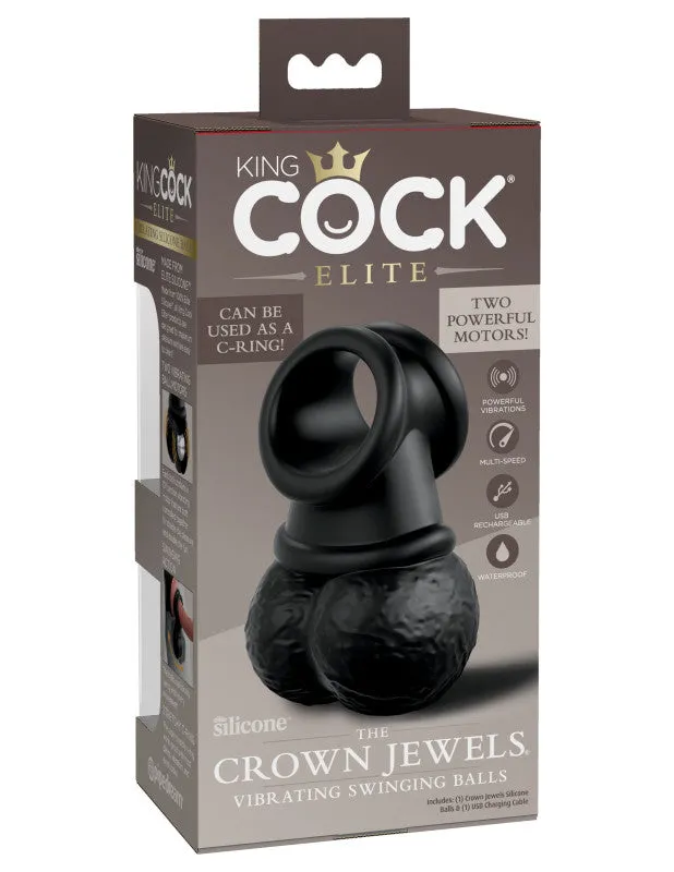 King  Elite - the Crown Jewels - Vibrating  Vibrating Silicone Swinging Balls