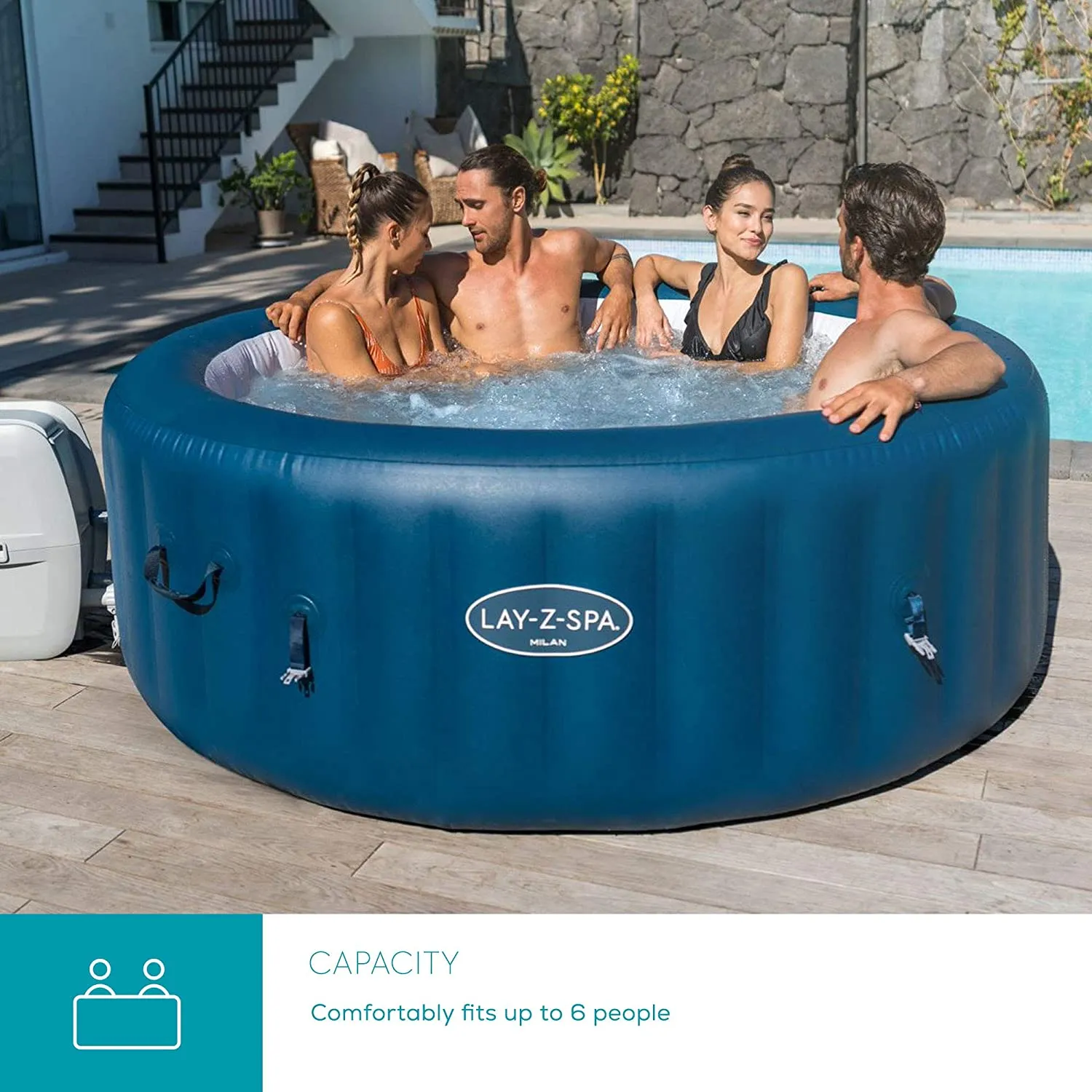 Lay-Z-Spa Milan Airjet Plus Inflatable Hot Tub