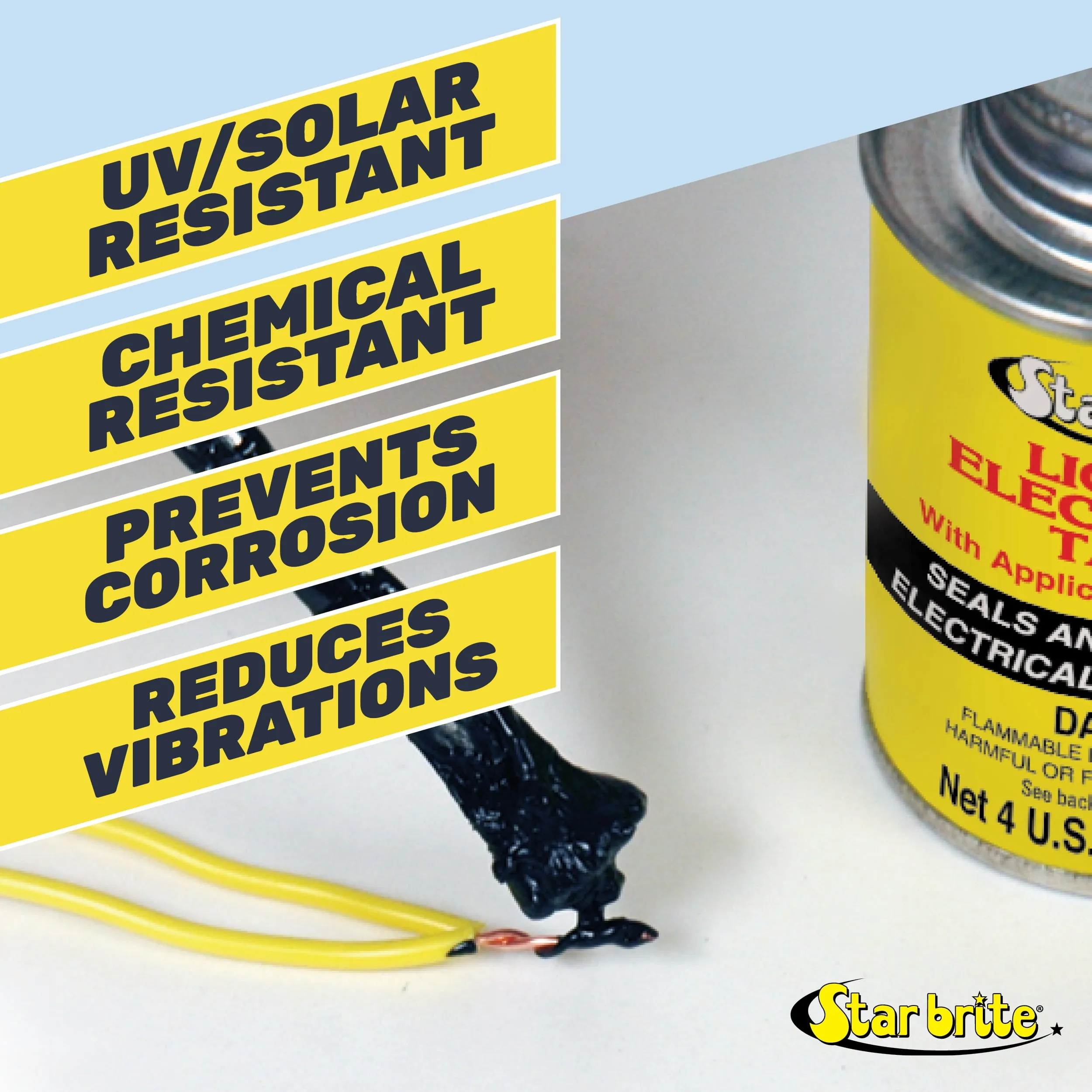 Liquid Electrical Tape - Black Vinyl Coating - 4oz Can with Applicator Brush