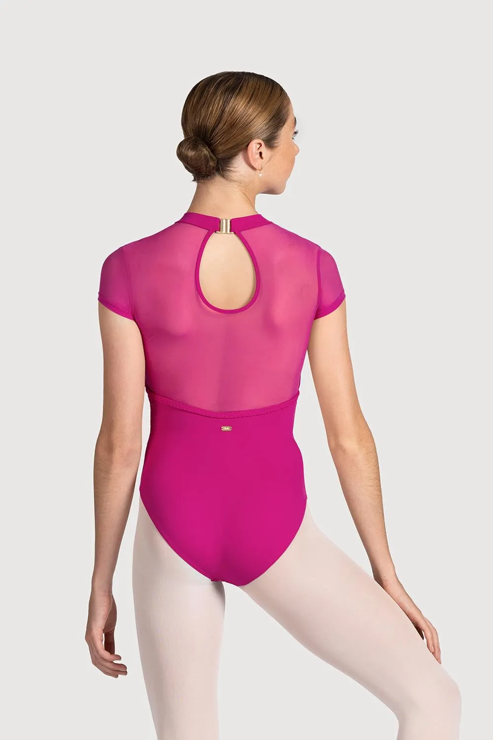LM55104 - Mirella Miami Mesh Back Womens Cap Sleeve Leotard