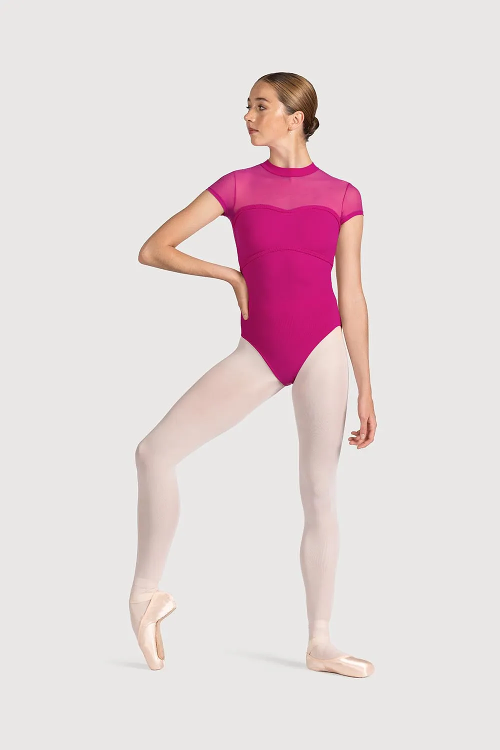 LM55104 - Mirella Miami Mesh Back Womens Cap Sleeve Leotard