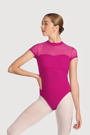 LM55104 - Mirella Miami Mesh Back Womens Cap Sleeve Leotard