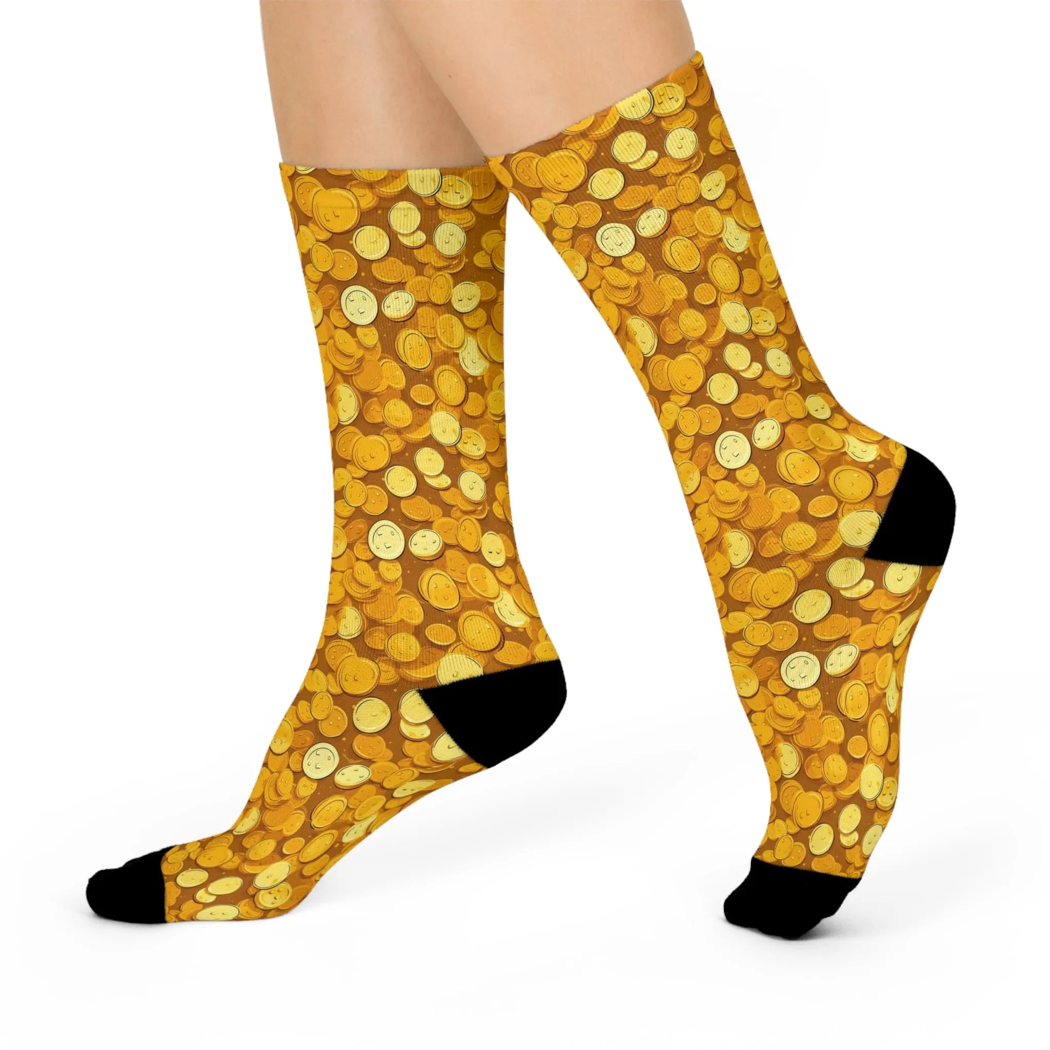 Lucky Gold Coins Cushioned Crew Socks