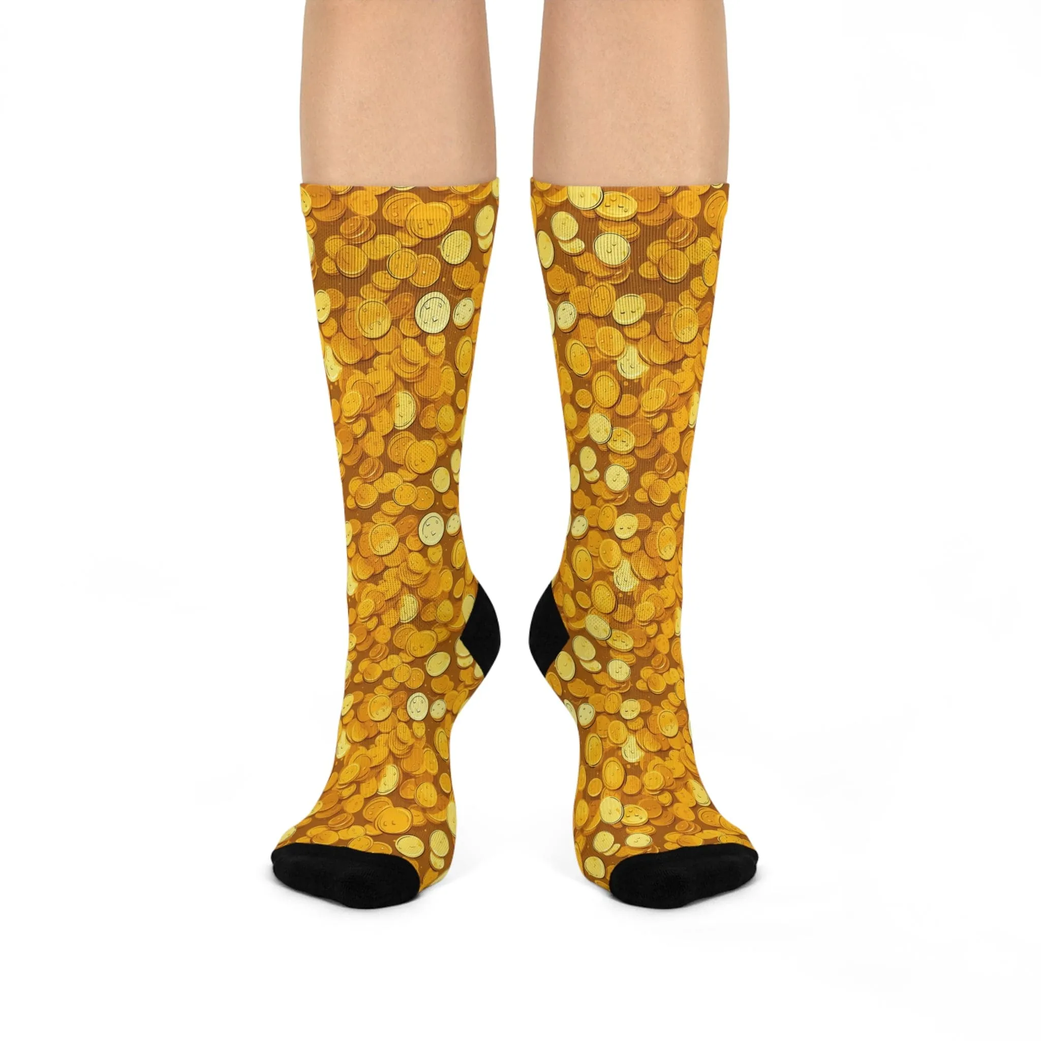 Lucky Gold Coins Cushioned Crew Socks