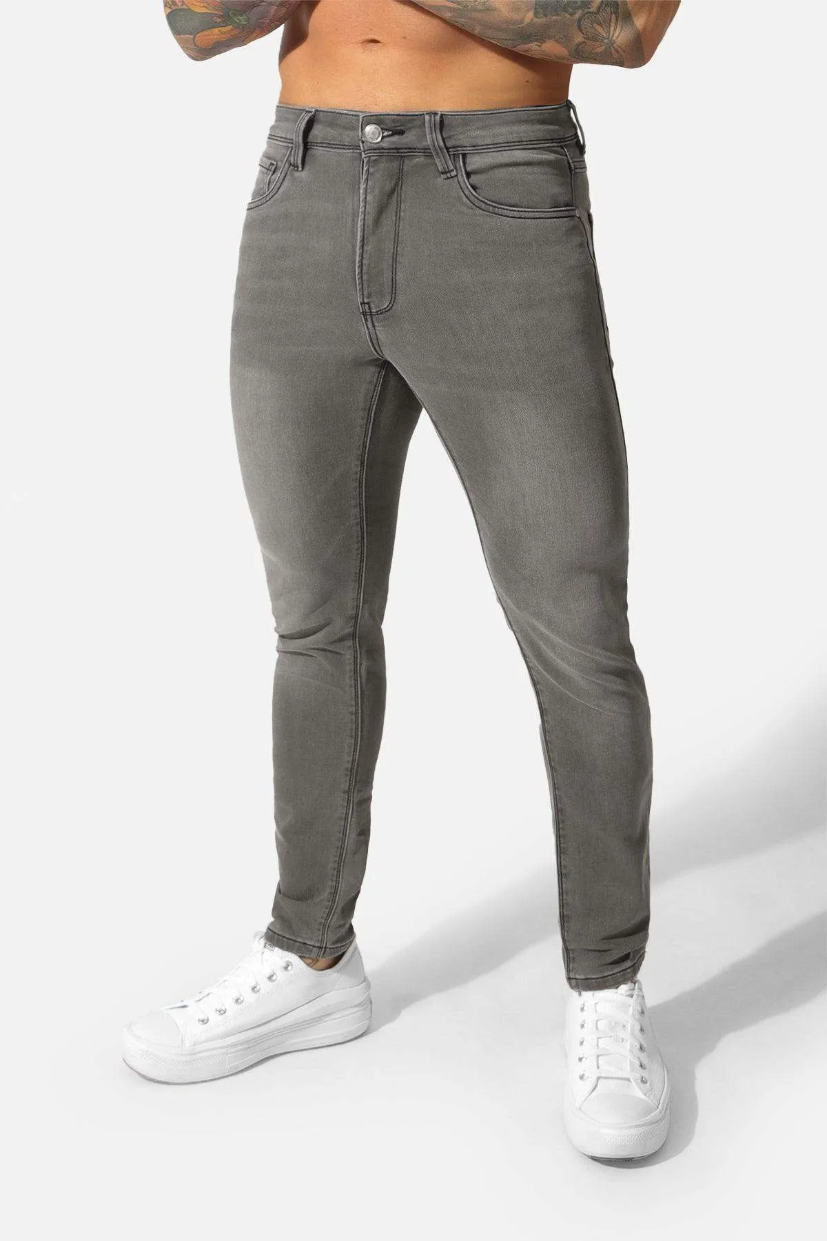 Men's Premium Fitted Stretchy Jeans - Faded Gray
