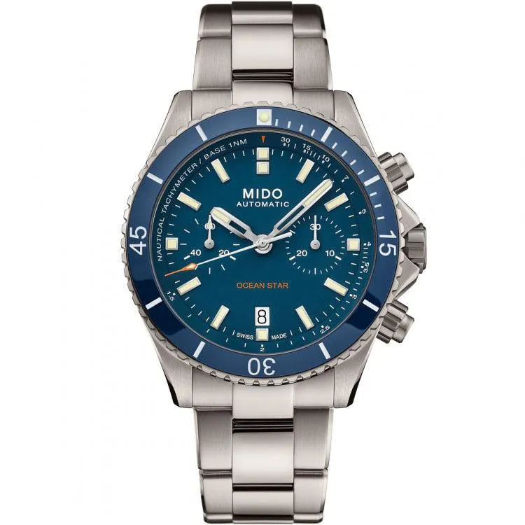 Mido Ocean Star Chronograph 44mm Blue Titanium Blue M026.627.44.041.00