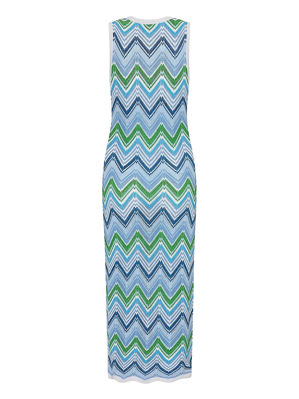 Multi Zig Zag Sleeveless Midi Dress